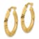 14k Yellow Gold Polished and Diamond-Cut 7/16" Knife Edge Hoop Earrings
