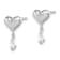 Sterling Silver Rhodium-plated CZ Heart Post Dangle Earrings
