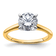 14K Yellow Gold With White Gold Accents 1 3/4 ct. D E F Pure Light Round
Moissanite Solitaire Ring