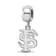 Sterling Silver Rhodium-plated LogoArt Florida State University Small
Dangle Bead