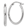 Rhodium Over 14k White Gold Polished 15/16" Oval Tube Hoop Earrings