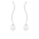 7½-8mm White Cultured Freshwater Pearl and Cubic Zirconia Rhodium Over
Sterling Silver Earrings