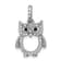 Rhodium Over Sterling Silver Cubic Zirconia Owl Pendant