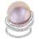 Large Lavender Pearl Statement Ring With Topaz In Sterling Silver