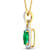 1.74ctw 14K Yellow Gold Zambian Emerald and White Diamond Pendant with
18 inch Cable Chain