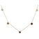 Multi-Garnet Station Necklace In 18K Gold Over Sterling Silver 1.22ctw