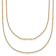 14K Yellow Gold Polished 2-Strand Twist Bar Station Necklace