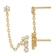 14K Yellow Gold Cubic Zirconia Double Post with Chain Constellation Earrings