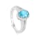 Rhodium Over Sterling Silver Paraiba Blue Apatite and Lab Grown Diamond
Oval Ring
