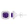 5mm Cushion Amethyst 1/5 ctw Diamond Rhodium Over Sterling Silver Halo
Stud Earrings