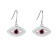 Red Garnet Rhodium Over Sterling Silver Evil Eye Earrings