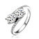 Two-Stone CZ Bypass Ring In Sterling Silver