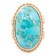 Barse Turquoise Oval-Cut Statement Ring In Bronze