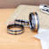 VIVALDI Black Ceramic Wedding Band With Yellow Gold Groove 8mm