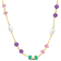 4.5ctw Multi-Gemstone and Freshwater Cultured Pearl Necklace in 14K
Yellow Gold Over Sterling Silver