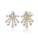 CZ Snowflake Cluster Drop Earrings In 14K Gold Over Sterling Silver