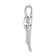 Rhodium Over 14k White Gold Diamond Double Heart Pendant