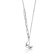 Mixed Chain Heart Pendant Necklace In Rhodium Over Brass
