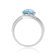 Round Blue Topaz with White Sapphire Accents Crossover Ring, 1.12ctw