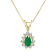 0.35ctw Pear Shape Emerald and Round Diamond Pendant 14k Yellow Gold