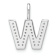 14K White Gold Diamond Lower Case Letter W Initial Pendant