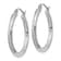 Rhodium Over 14k White Gold 1 1/16" Satin and Diamond-cut Round
Hoop Earrings