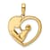 14k Two-tone Gold Diamond-Cut Mother and Baby Heart Pendant