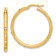 14k Yellow Gold 1 1/4" Polished Cubic Zirconia Hoop Earrings