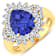 3.86ctw Violet Tanzanite and Diamond 14K Yellow Gold Halo Ring