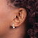 Rhodium Over 14k White Gold 3/8" Round Hinged Hoop Earrings