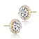 CZ Halo Stud Earrings In 14K Gold Over Sterling Silver