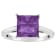 8mm Princess Cut Amethyst Rhodium Over Sterling Silver Ring