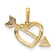 14k Yellow Gold Polished Cut-out Heart and Arrow Pendant with Cubic
Zirconia Stone