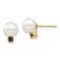 14K Yellow Gold 7-7.5mm White Round Freshwater Cultured Pearl Smokey
Quartz Post Earrings