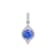 14K White Gold Round Tanzanite and Diamond Pendant 0.85ctw