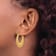 14k Yellow Gold Polished Textured 1/2" Scalloped Hoop Earrings