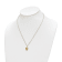 14K Yellow Gold Polished Diamond-cut Green Enamel Tiger Necklace