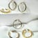 14K Yellow Gold Over Sterling Silver Acrylic Crossover Hoop Earrings in Blackberry