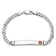 Rhodium Over 14k White Gold Medical Red Enamel Flat Curb Link ID Bracelet