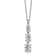 Rhodium Over Sterling Silver Polished Graduated Oval Cubic Zirconia Necklace