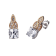 White Lab Created Sapphire Two-Tone Sterling Silver And 10k Yellow Gold Earrings