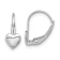 Rhodium Over 14k White Gold Children's Heart Dangle Earrings