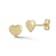 Bellissima Gold 14K Yellow Gold Puffed Dainty Heart Studs