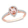 Morganite and Diamond 10K Rose Gold Ring 0.99ctw