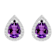 7x5mm Pear Shape Amethyst And Created White Sapphire 10k White Gold Halo
Stud Earrings