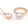 Solitaire CZ Pendant And Ring Set In 18K Rose Gold Over Sterling Silver