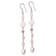 Sterling Silver Pink Freshwater Pearl, Red and Rose Quartz, Pink Jadeite
and Thulite Dangle Earrings