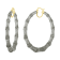 14K Yellow Gold Over Sterling Silver XL Bamboo Acrylic Hoops in Blackberry