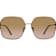 Prive Revaux The Gretta Rose Frame / Brown Lenses Square Sunglasses