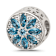 Sterling Silver Blue Spinel and Cubic Zirconia Snowflake Bead